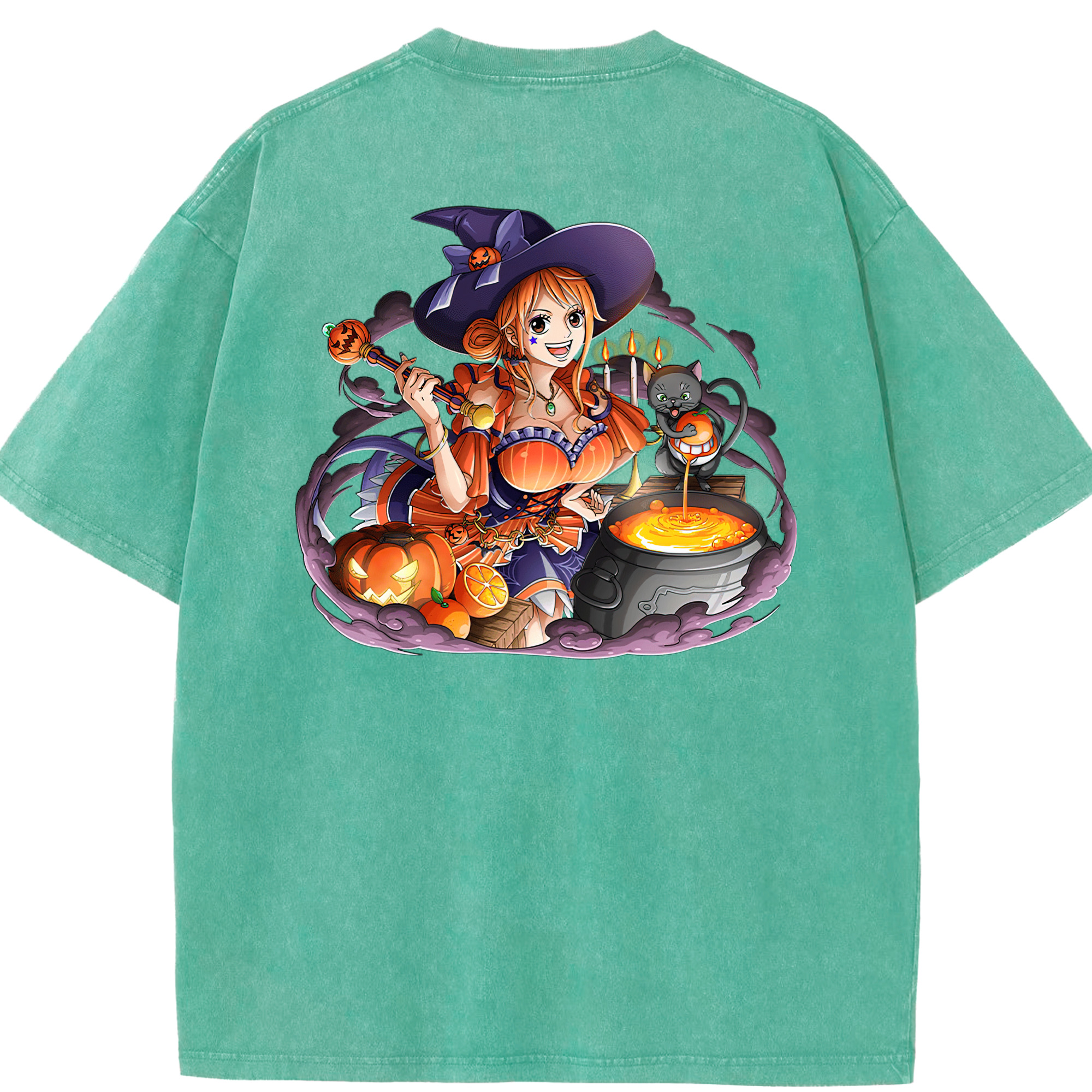 ワンピース ナミ ONE PIECE Nami 綿100% ヴィンテージ風 半袖Tシャツ（背面プリント）